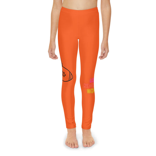 Youth Full-Length Leggings: Football Orange