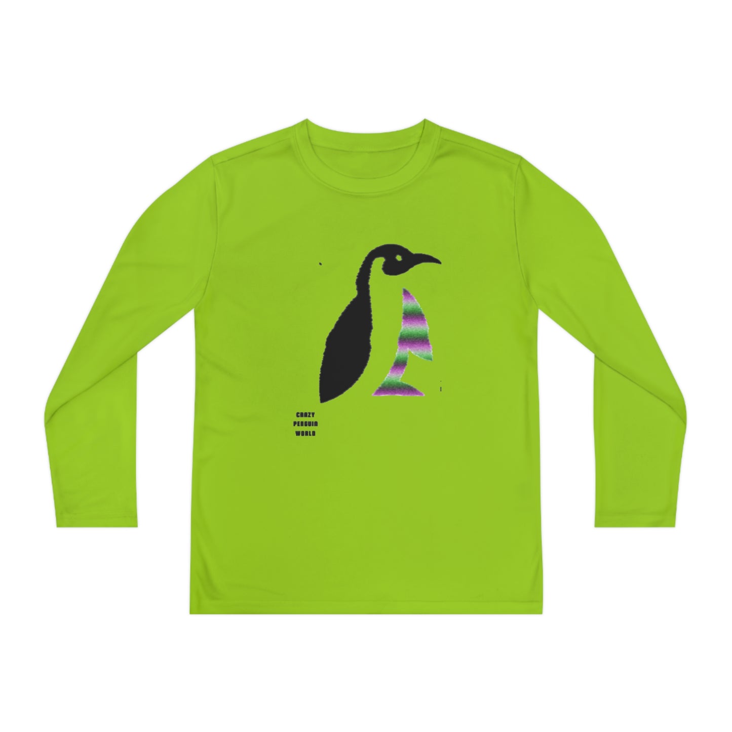 Youth Long Sleeve Competitor Tee: Logo ng Crazy Penguin World 