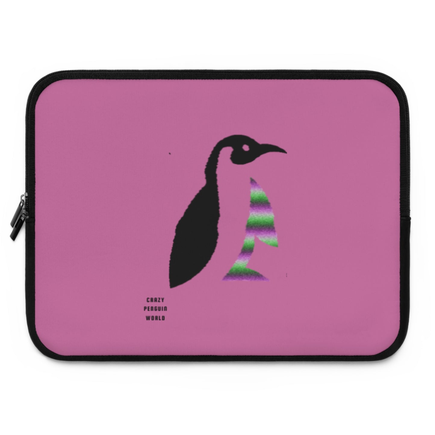 Laptop Sleeve: Crazy Penguin World Logo Lite Pink