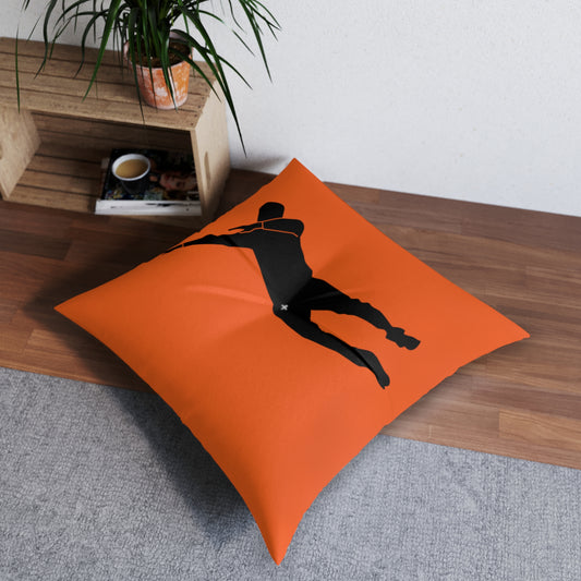 Tufted Floor Pillow, Square: Dance Orange