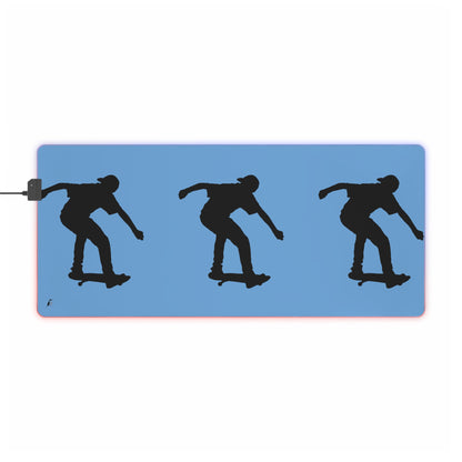 LED Gaming Mouse Pad: Skateboarding Lite Blue