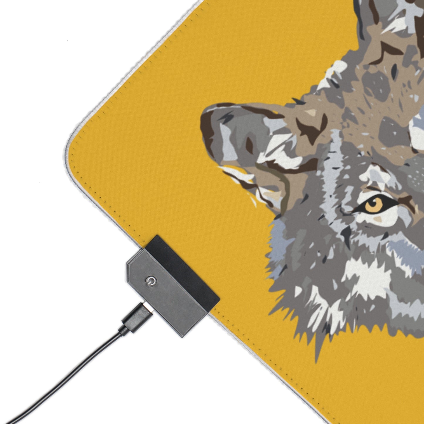 LED Gaming Mouse Pad: Wolves Yellow