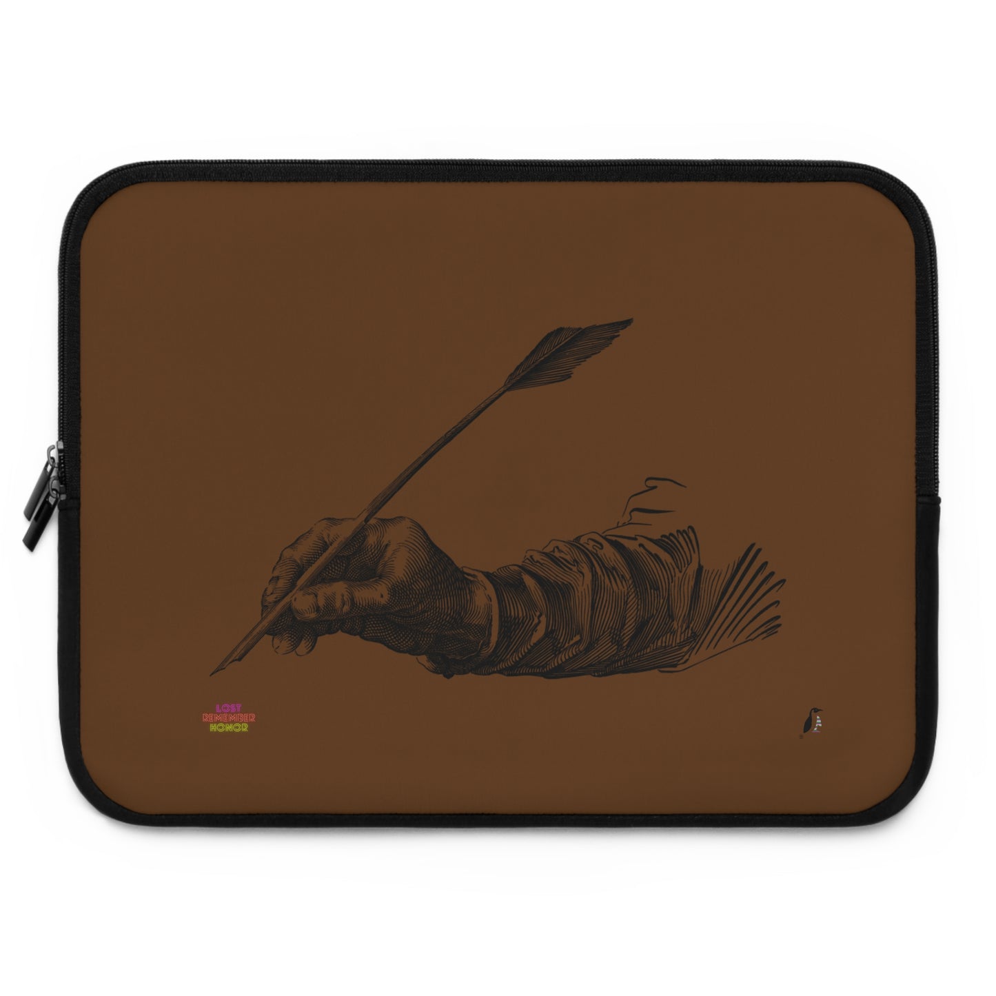 Laptop Sleeve: Writing Brown