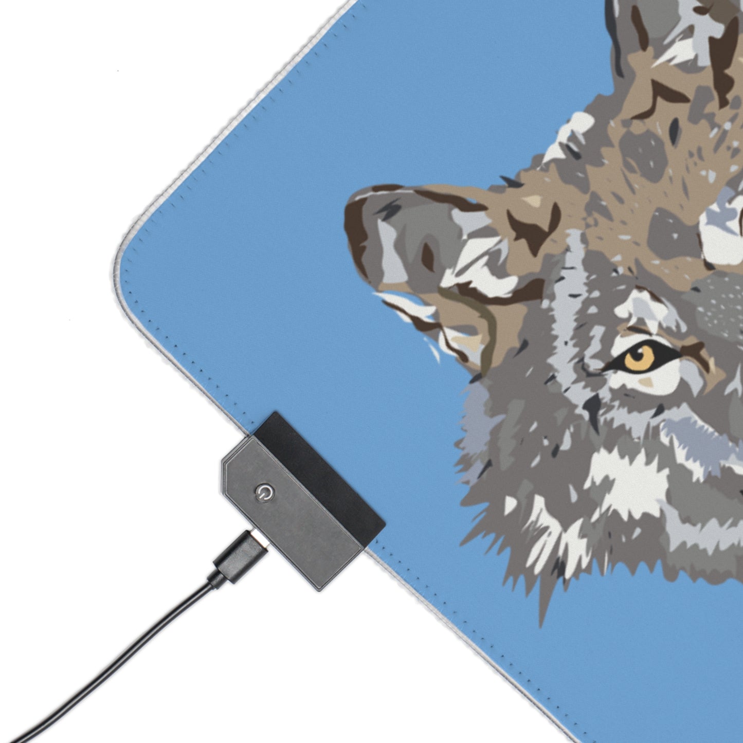 LED Gaming Mouse Pad: Wolves Lite Blue