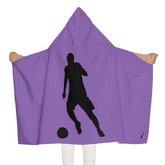 Youth Hooded Towel: Soccer Lite Purple