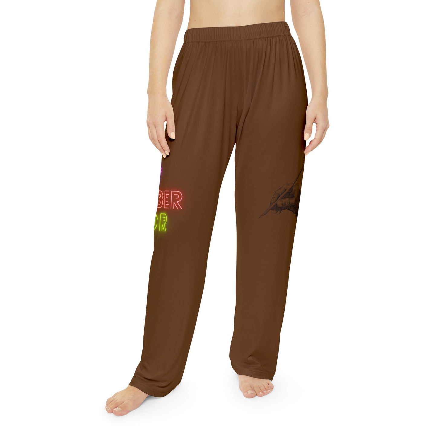 Women's Pajama Pants: Writing Brown