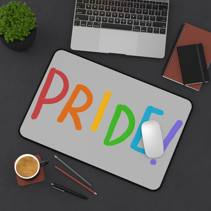 Desk Mat: LGBTQ Pride Lite Grey