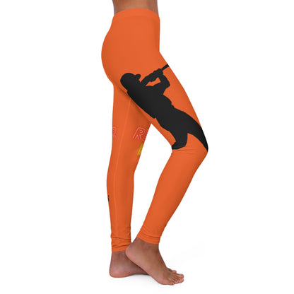 Women's Spandex Leggings: Baseball Orange