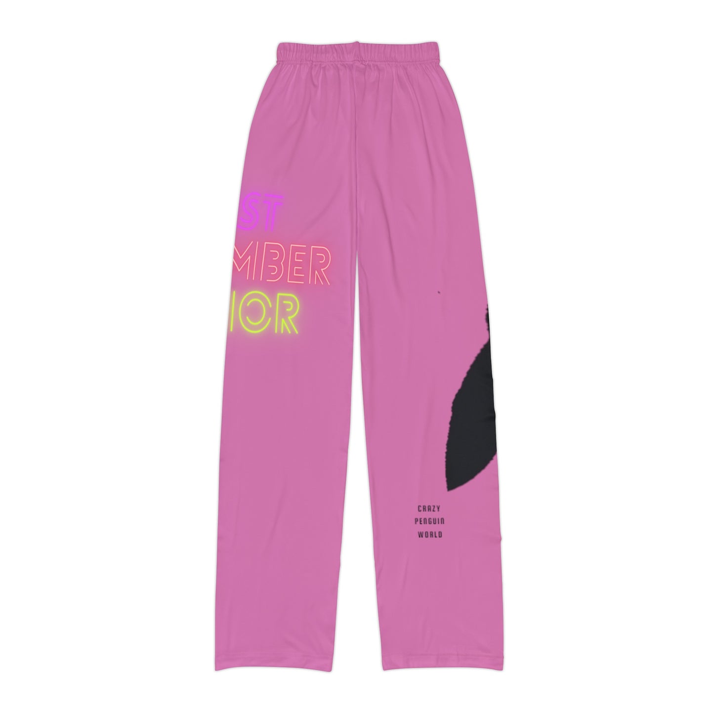 Kids Pajama Pants: Crazy Penguin World Logo Lite Pink