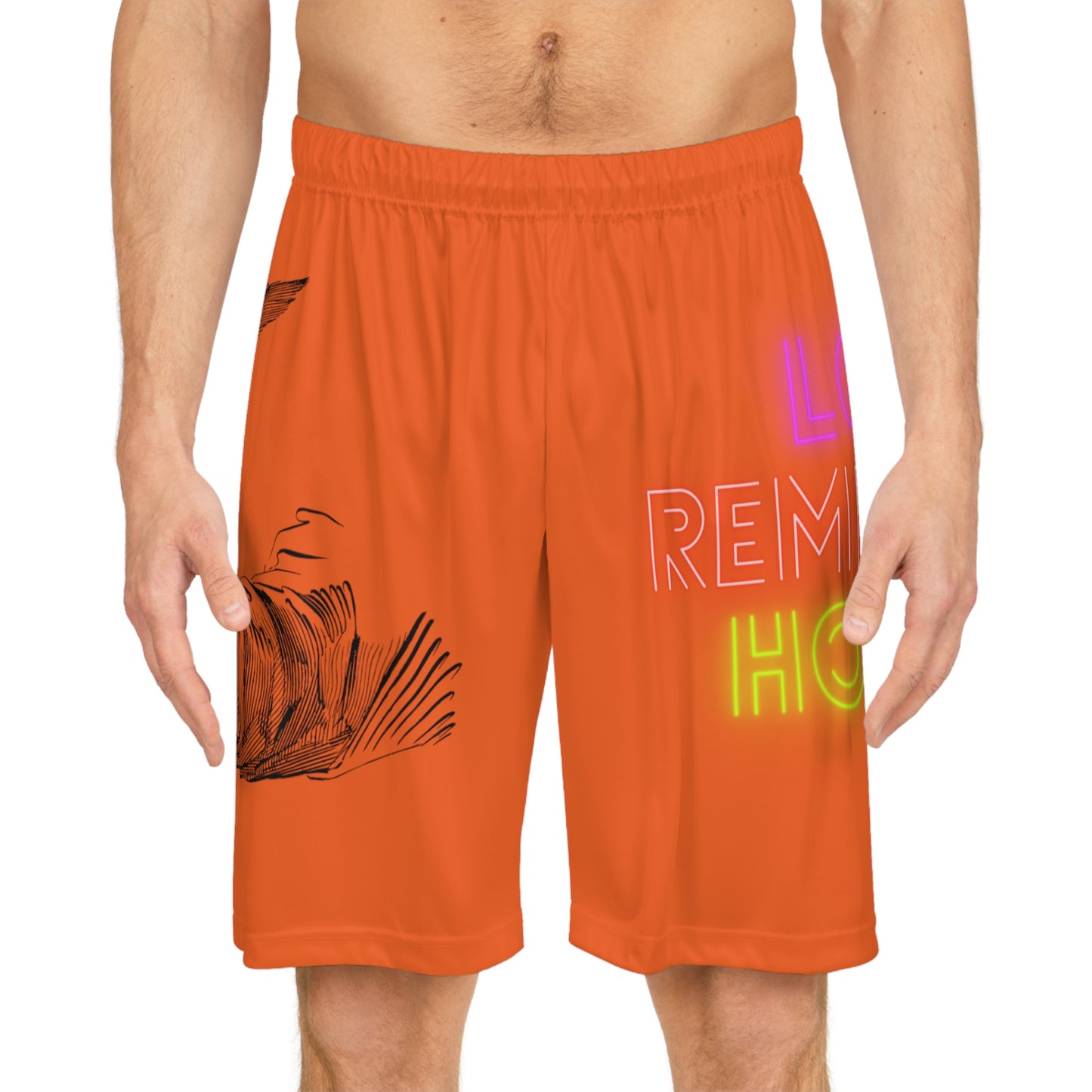 Basketball Shorts: Writing Orange