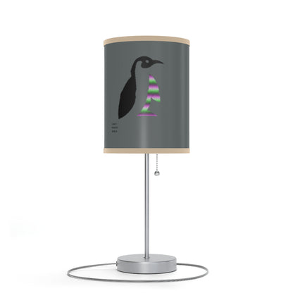 Lamp on a Stand, US|CA plug: Crazy Penguin World Logo Dark Grey