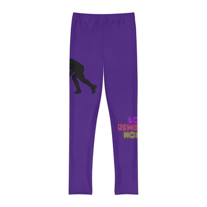 Youth Full-Length Leggings: Hockey Purple