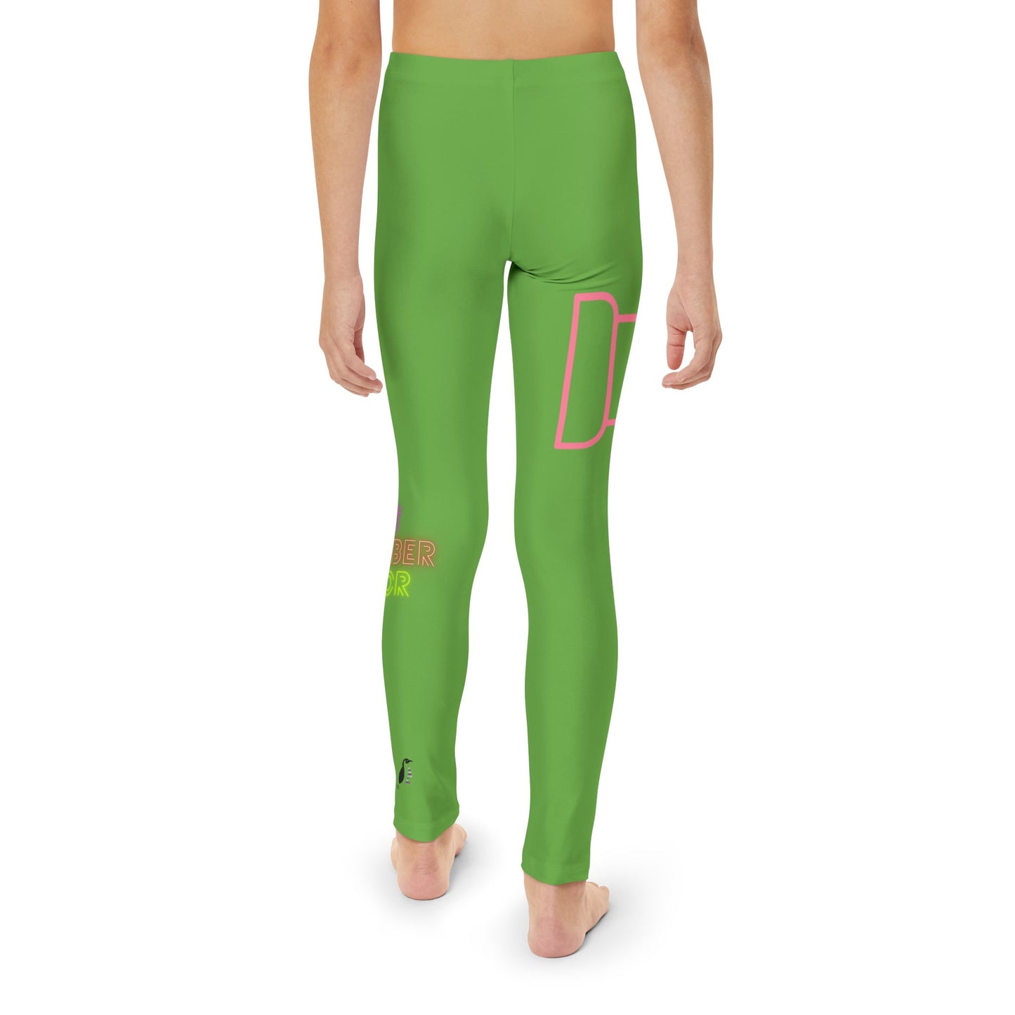 Youth Full-Length Leggings: Fight Cancer Green