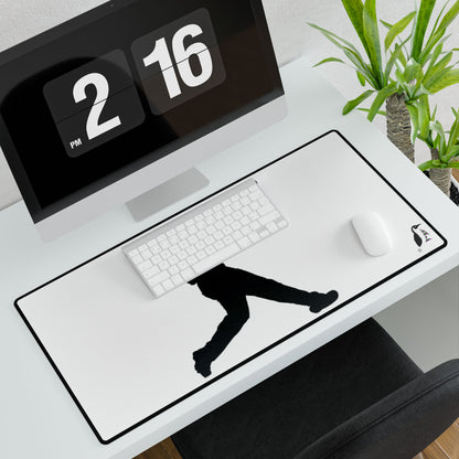 Desk Mats: Baseball White