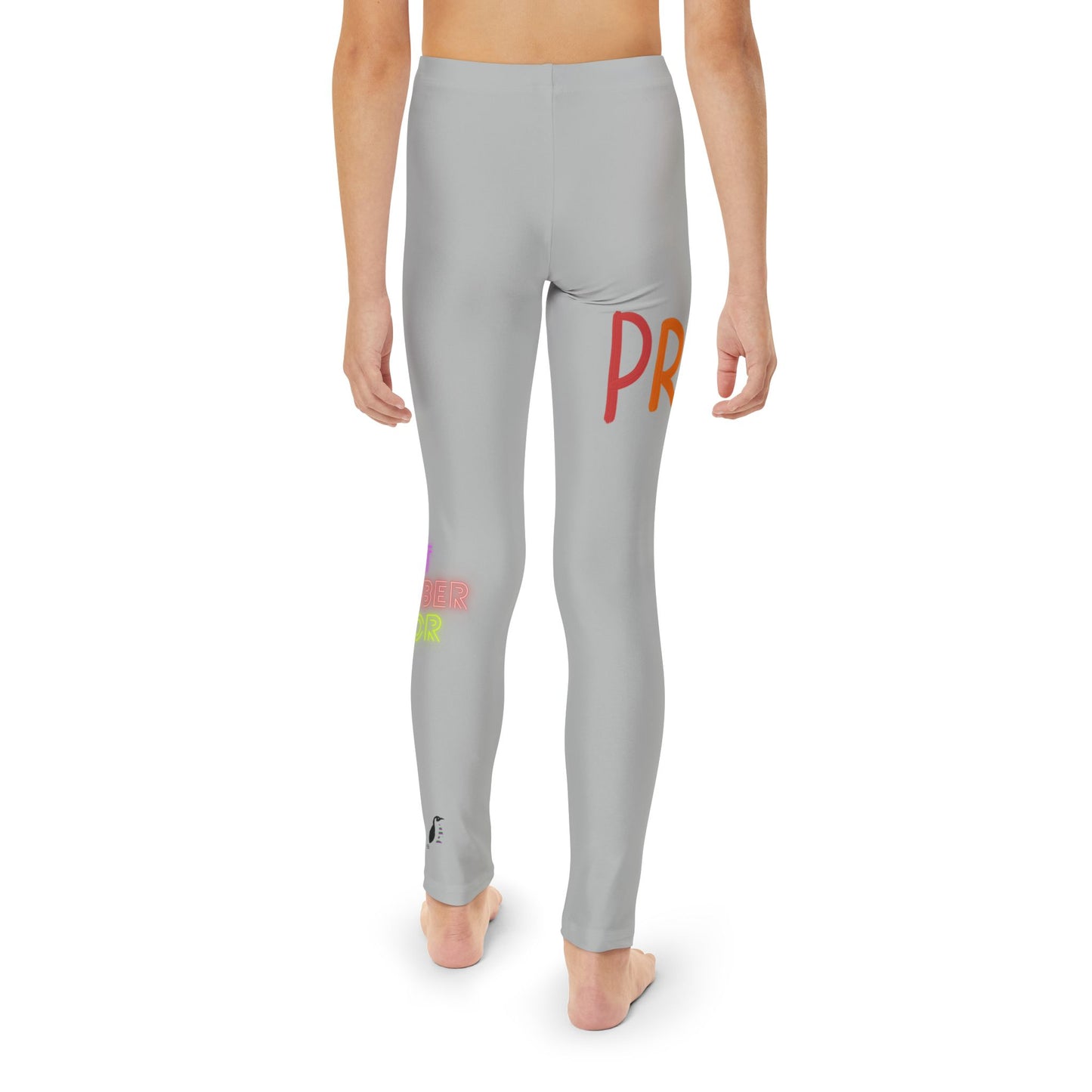 Youth Full-Length Leggings: LGBTQ Pride Lite Grey