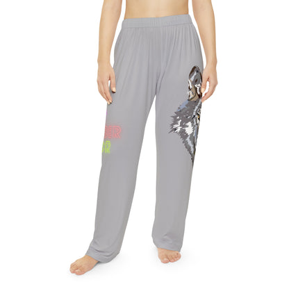 Pambabaeng Pajama Pants: Wolves Lite Gray 