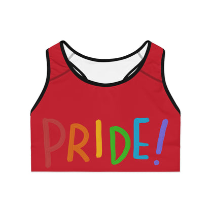 Sports Bra: LGBTQ Pride Dark Red