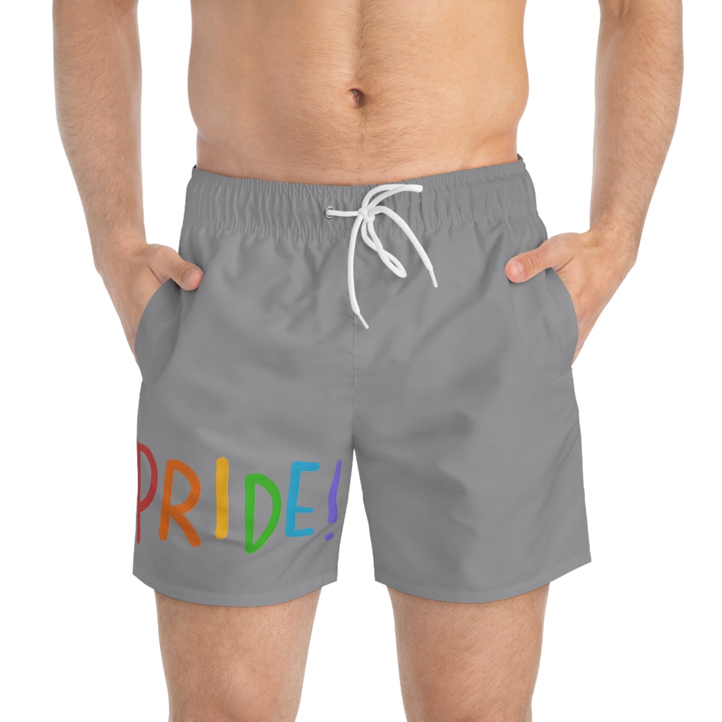 Swim Trunks: LGBTQ Pride Gray