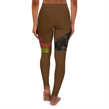 Women's Spandex Leggings: Racing Brown