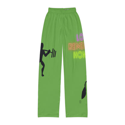 Kids Pajama Pants: Weightlifting Green