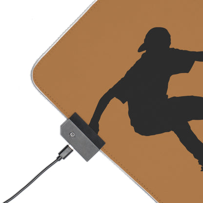 LED Gaming Mouse Pad: Skateboarding Lite Brown