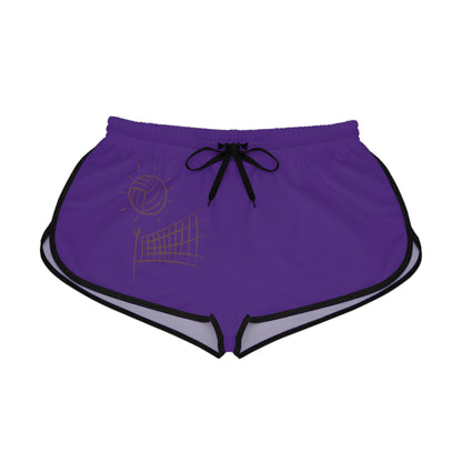 Women's Relaxed Shorts: Volleyball Purple