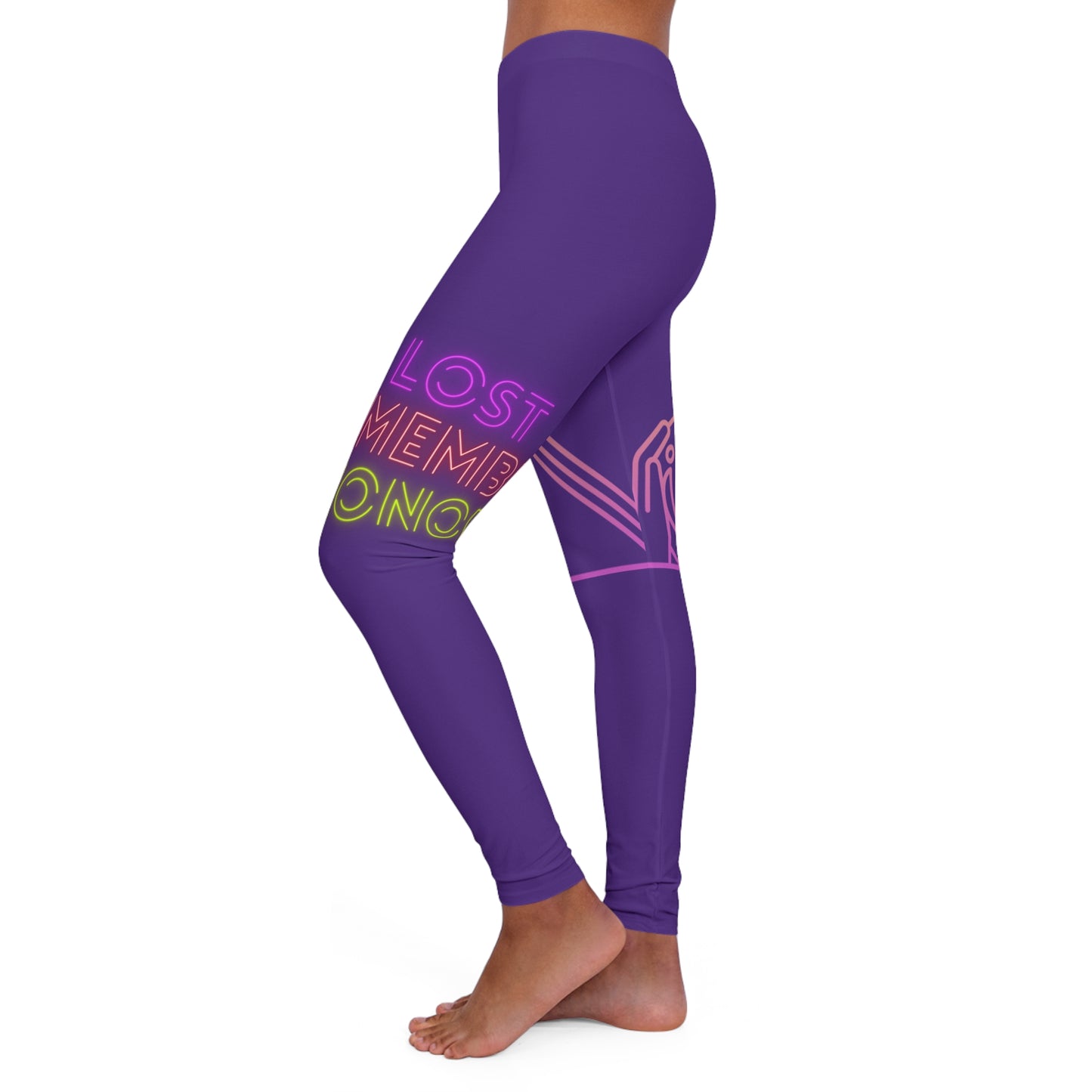 Women's Spandex Leggings: Bowling Purple