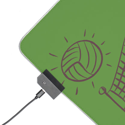 LED Gaming Mouse Pad: Volleyball Green