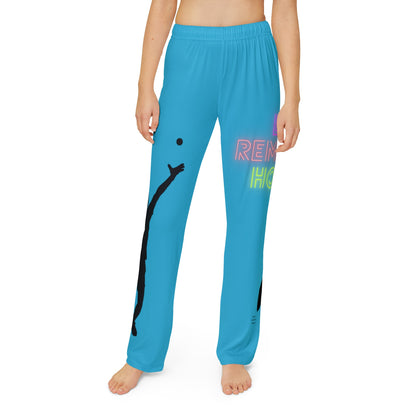 Kids Pajama Pants: Tennis Turquoise