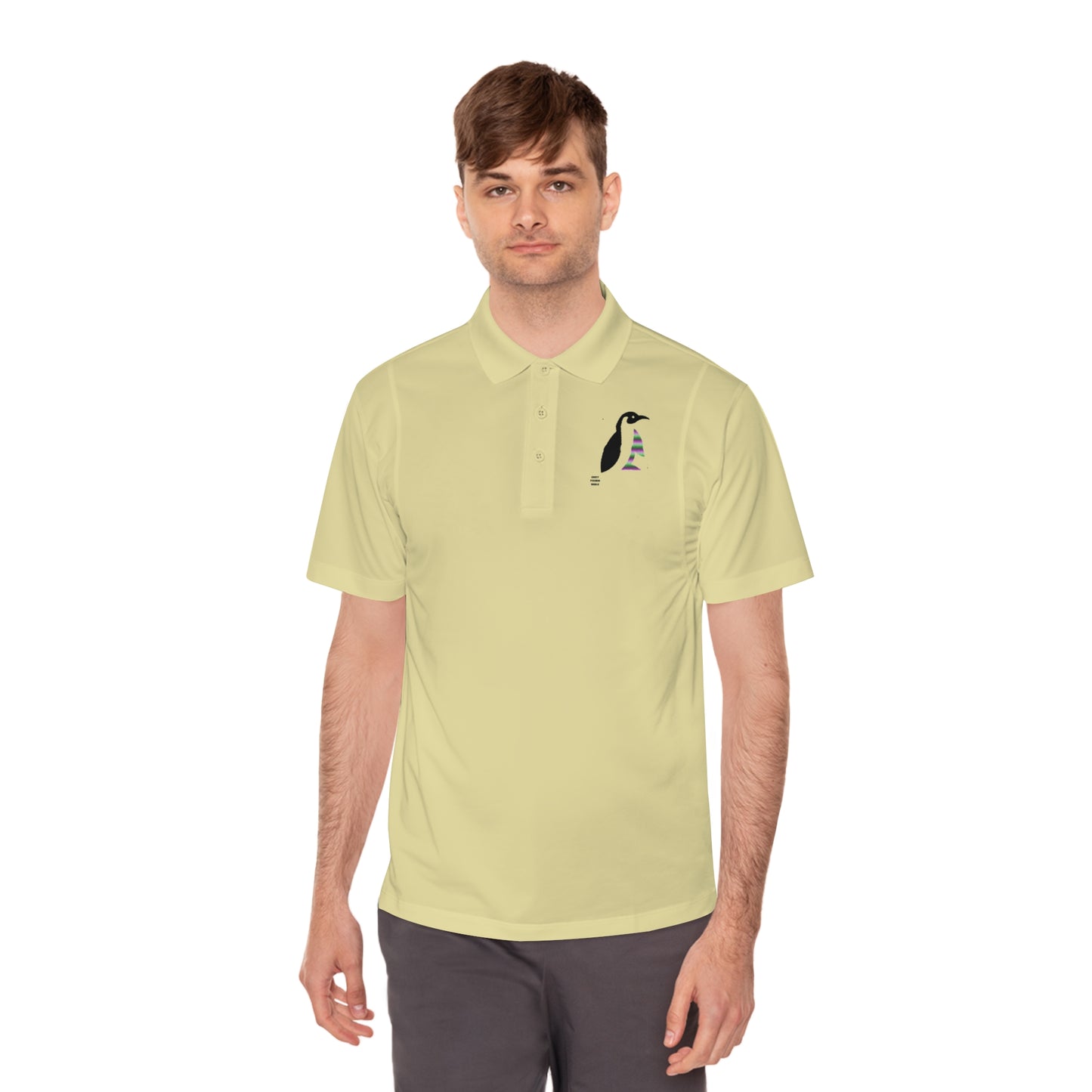 Men's Sport Polo Shirt: Crazy Penguin World Logo #1