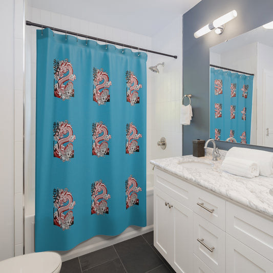 Shower Curtains: #2 Dragons Turquoise