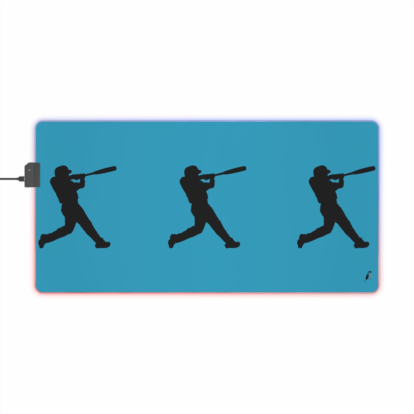 LED Gaming Mouse Pad: Baseball Turquoise