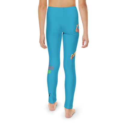 Youth Full-Length Leggings: Golf Turquoise