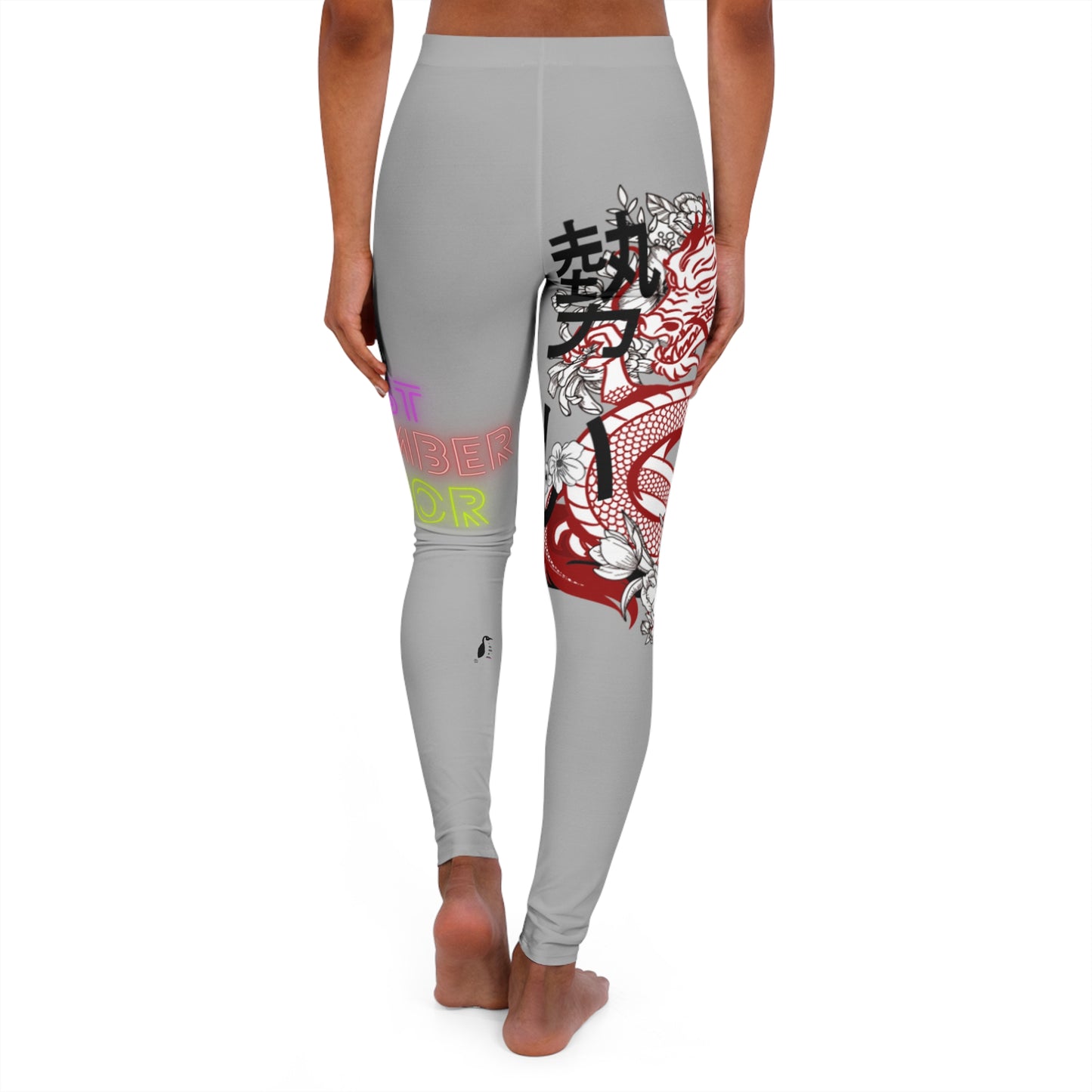 Women's Spandex Leggings: Dragons Lite Grey