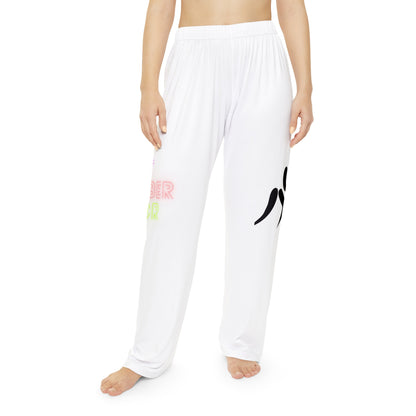 Pambabaeng Pajama Pants: Wrestling White 