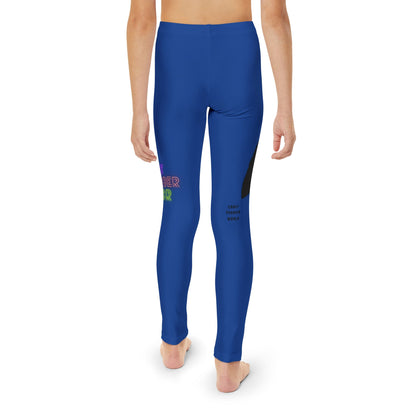 Youth Full-Length Leggings: Crazy Penguin World Logo Dark Blue