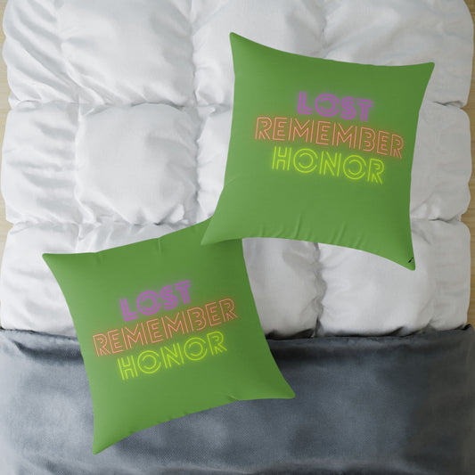 Spun Polyester Pillow: Lost Remember Honor Green