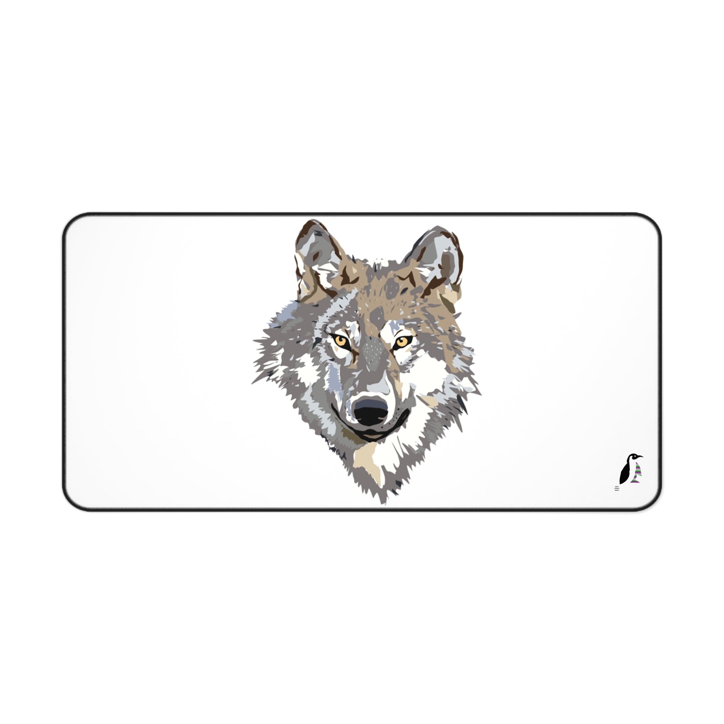 Desk Mat: Wolves White