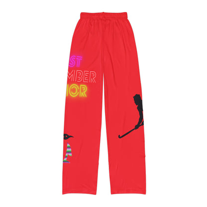 Kids Pajama Pants: Hockey Red