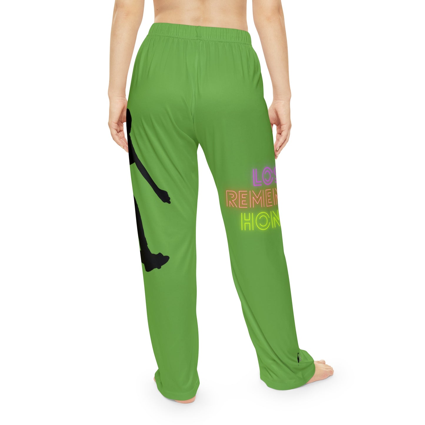 Pambabaeng Pajama Pants: Skateboarding Green 