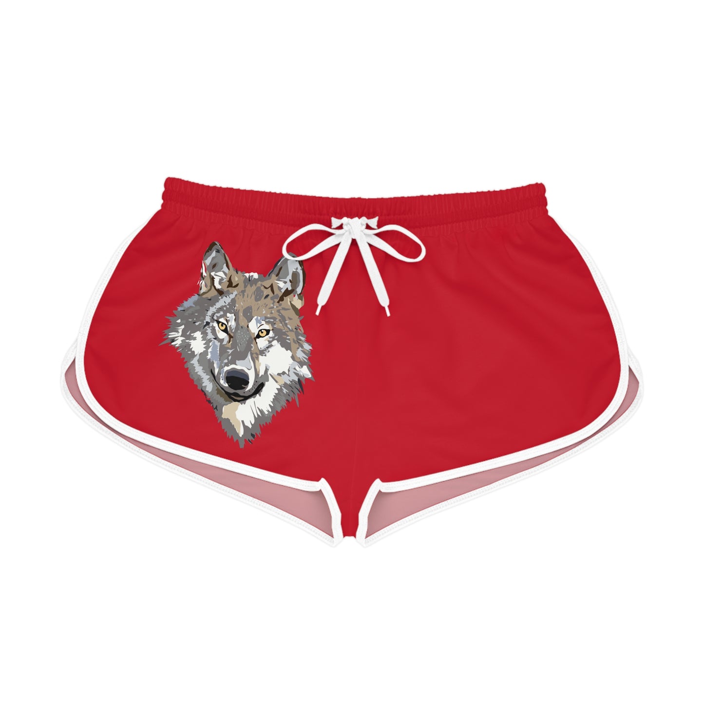 Women's Relaxed Shorts: Wolves Dark Red