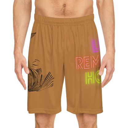 Basketball Shorts: Writing Lite Brown