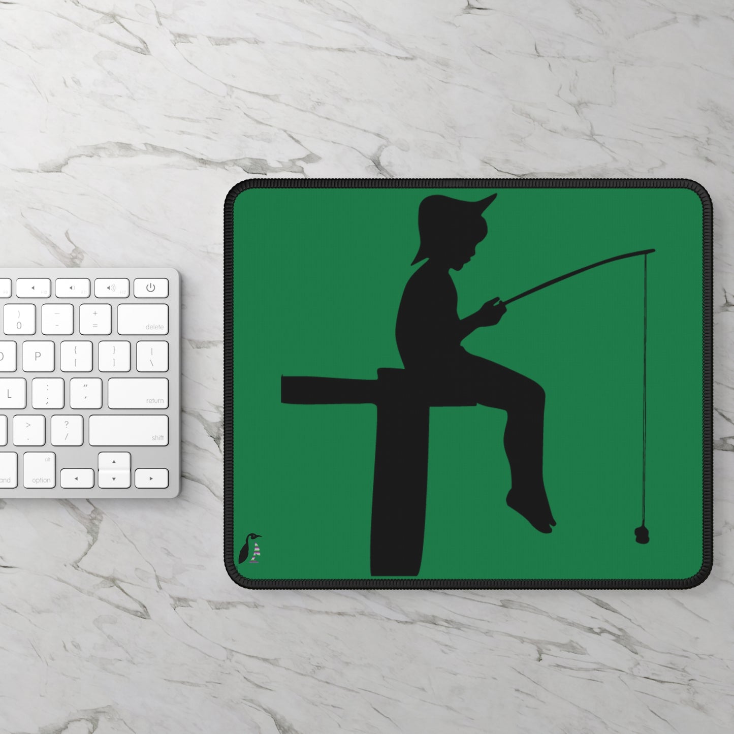 Gaming Mouse Pad: Fishing Dark Green