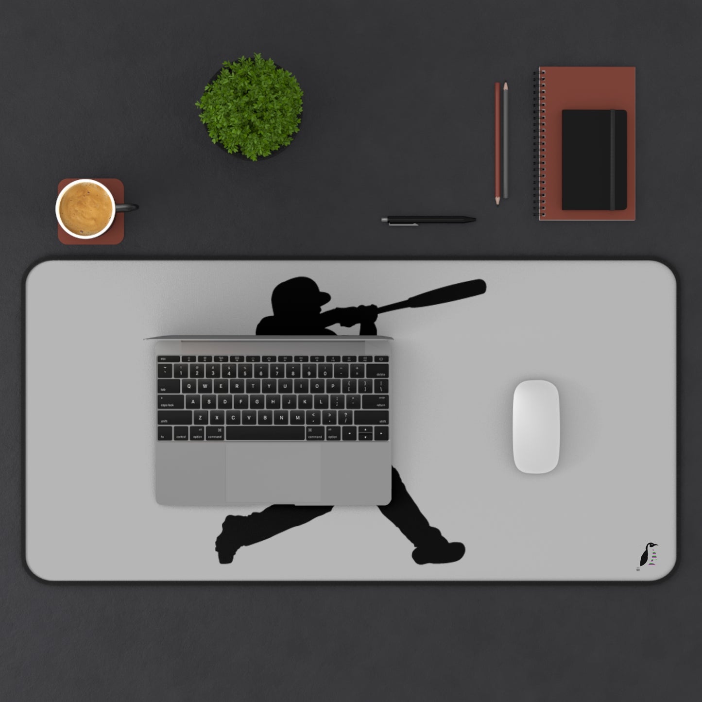 Desk Mat: Baseball Lite Grey