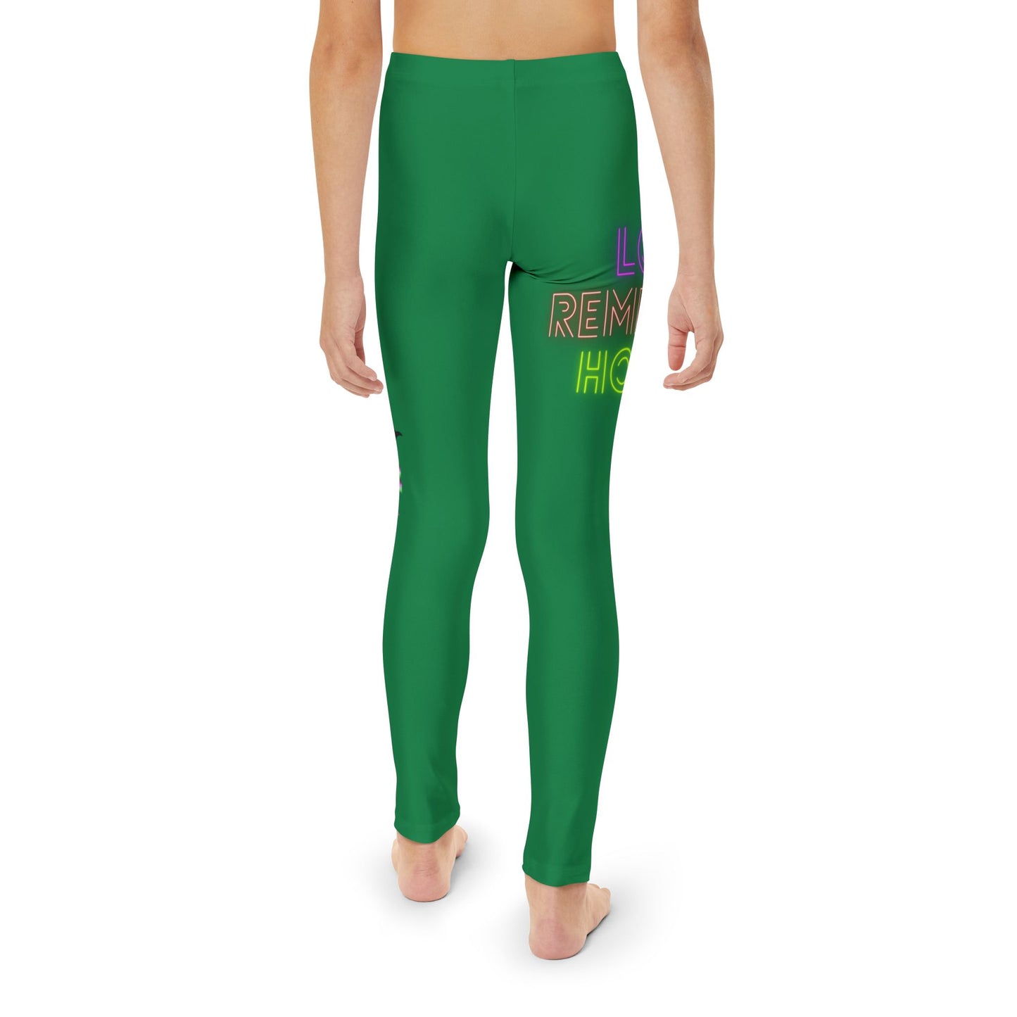 Youth Full-Length Leggings: Lost Remember Honor Dark Green