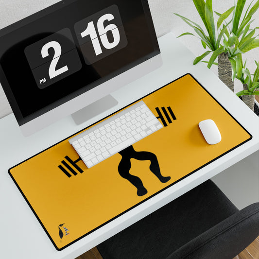 Desk Mats: Weightlifting Yellow
