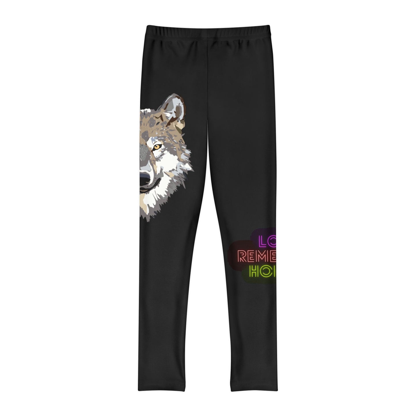 Youth Full-Length Leggings: Wolves Black