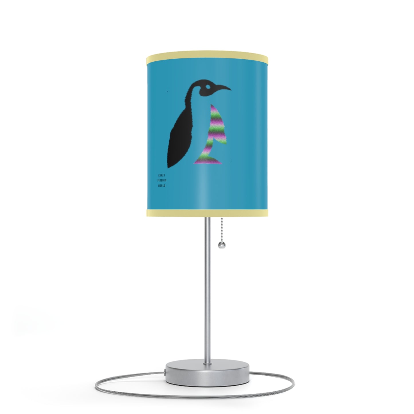 Lamp on a Stand, US|CA plug: Crazy Penguin World Logo Turquoise