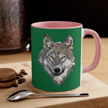 Accent Coffee Mug, 11oz: Wolves Dark Green