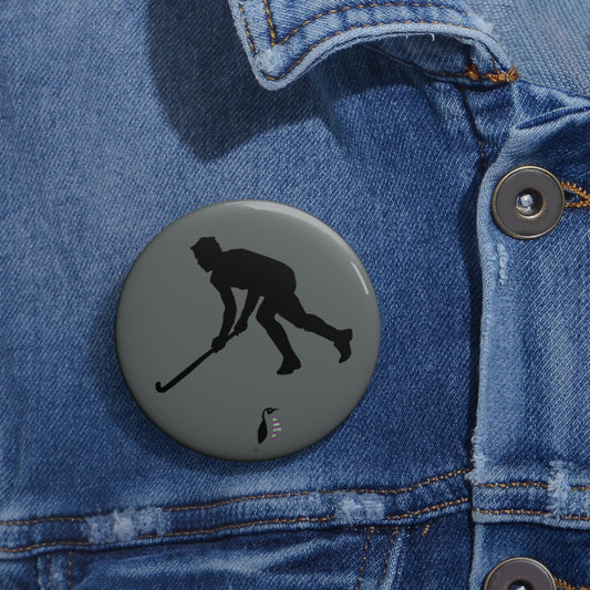 Custom Pin Buttons Hockey Dark Grey